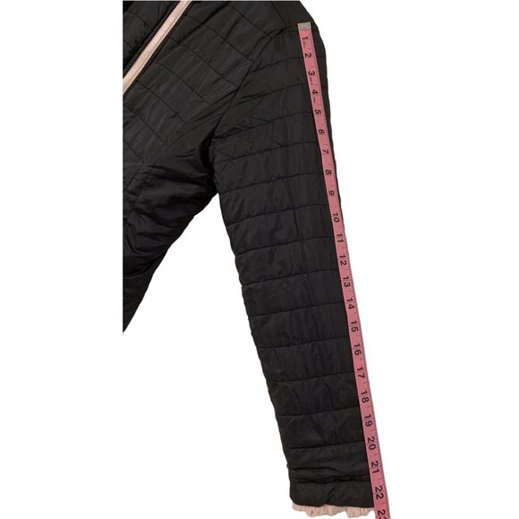 ME JANE Reversible Sherpa Jacket Womens Medium Full Zip Quilted Fuzzy Coat Warm - Picture 7 of 7